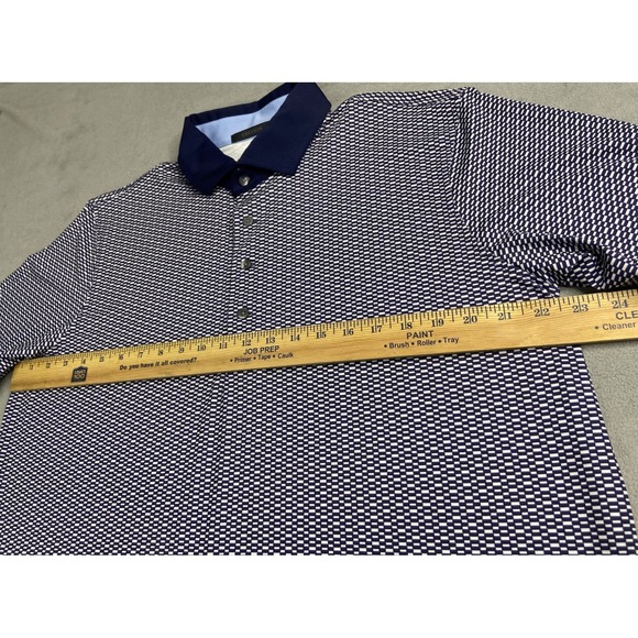 Greyson Shirt Mens‎ Large Blue Golf Polo Geometric Performance Wicking Stretch - Picture 5 of 9